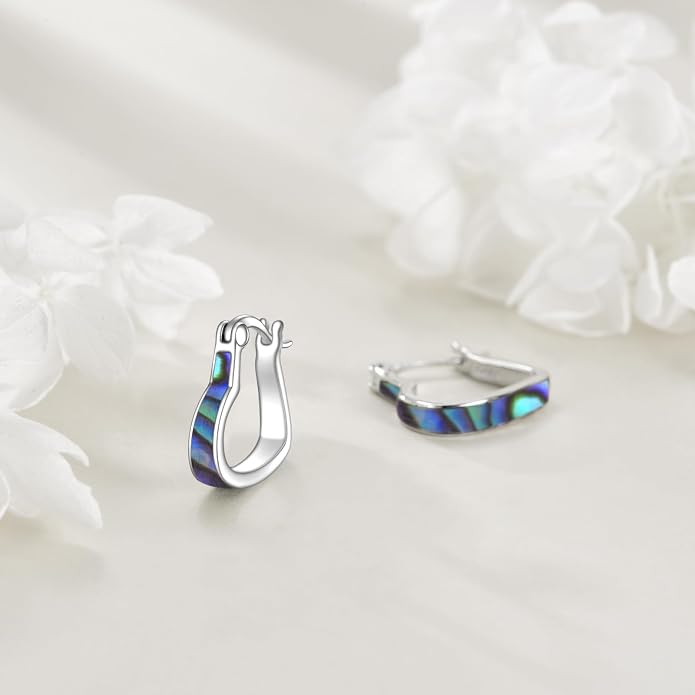 Sterling Silver Hoop Earrings Small Hoop Sun/Leaf/Triangle Huggie Earrings for Women Hypoallergenic