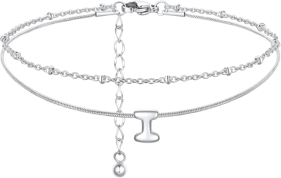 ChainsProMax Initial Ankle Bracelets for Women, Waterproof Anklets Bracelet Adjustable Summer Beach Women Foot Jewelry, Stainless Steel/Gold Plated-Send Gift Box/Letter A-Z