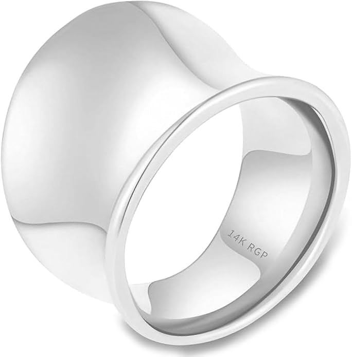 Wide Band Ring for Women | Sculptural Statement Rings| 18K Gold Plated Polish Large Thumb Index Full Finger Rinds