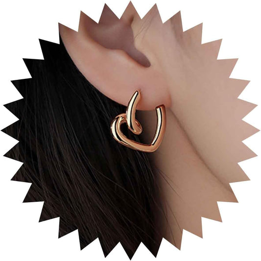 Vintage Heart Hoop Earrings Gold Heart Drop Earrings Hollow Love Heart Earrings Minimalist Heart Stud Earrings Jewelry for Women