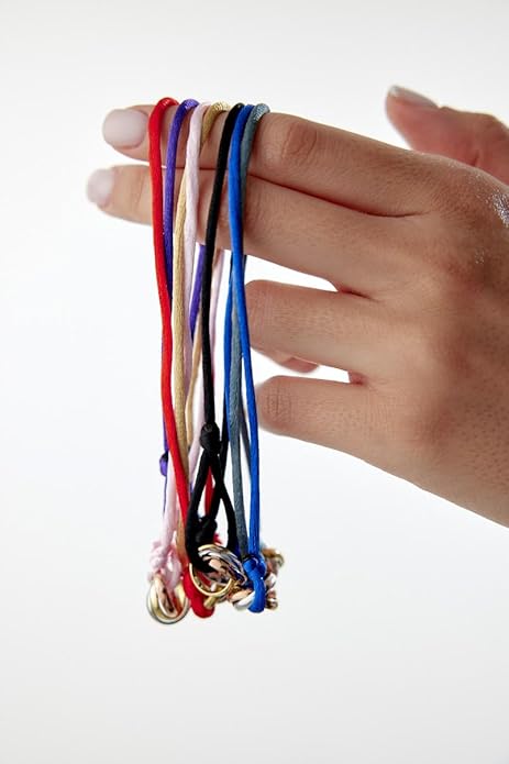 Joy-D 3 Rings Bracelet - String Bracelet with 3 Colors Rings, Adjustable Cord, High Quality Women&Men Bracelet, Gold Jewelry, Perfect Gift for Her&Him