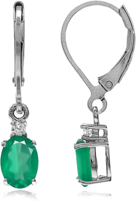 Silvershake White Gold Plated 925 Sterling Silver Leverback Earrings
