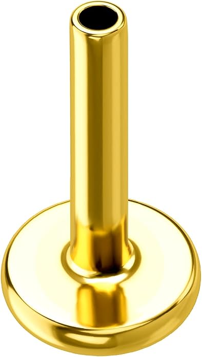 COCHARM 14K Solid Gold Helix Cartilage Tragus Earring Stud 16g Yellow Gold Threadless Tragus Cartilage Helix Conch Piercing Jewelry Flat Back Lip Labret Medusa Monroe Piercing Stud