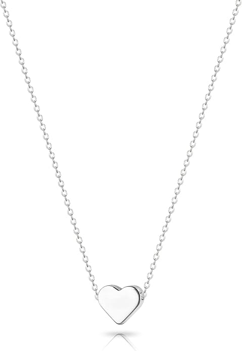 Zeffy Dainty Gold Heart Necklace for Women Trendy 14K Gold/Silver Plate Cute Heart Pendant Choker Necklaces Gold Love Heart Chain Necklace for Women Dainty Gold Jewelry Gifts for Women