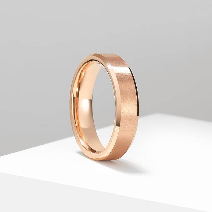 King Will Tungsten Men's Wedding Ring - Available in 6mm to 10mm, Black/Silver, Matte Finish, Beveled Polished Edge, Comfort Fit