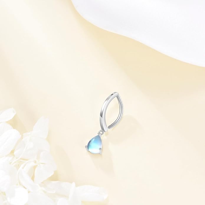 Dangle Clicker Belly Button Ring for Women Surgical Sterling Silver Belly Ring Simple Reverse Navel Rings Body Jewelry