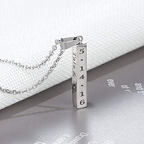 Father's Day Men's Bar Necklace: Customize Any Text With A Stainless Steel Bar Pendant - Personalized Men's Gifts For Dad Or Husband