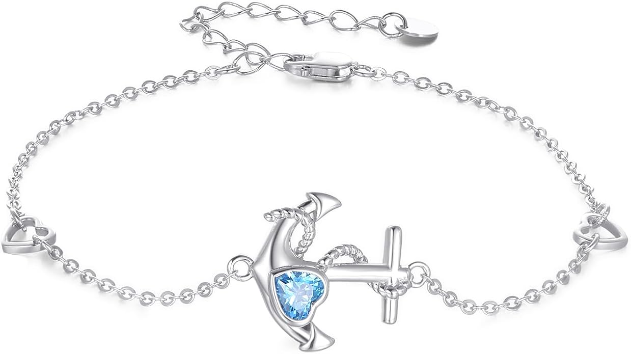 Anchor Bracelets/Ankle Bracelet Adjustable for Women Nautical Sailor Chains Sea Jewelry Birthday for Mother Best Friend