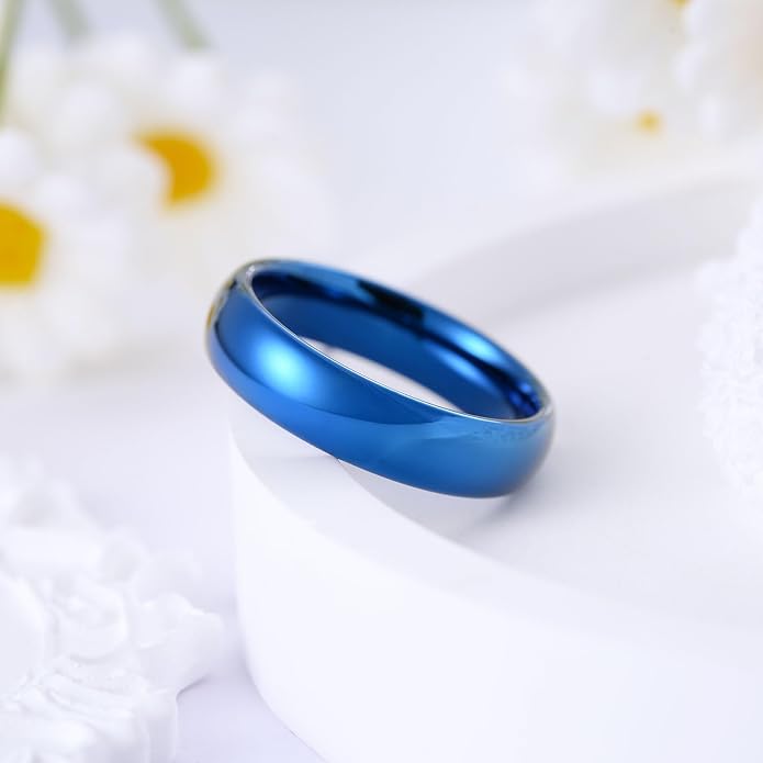 King Will Tungsten Carbide Wedding Band for Men Women Promise Rings for Couples Domed High Polish