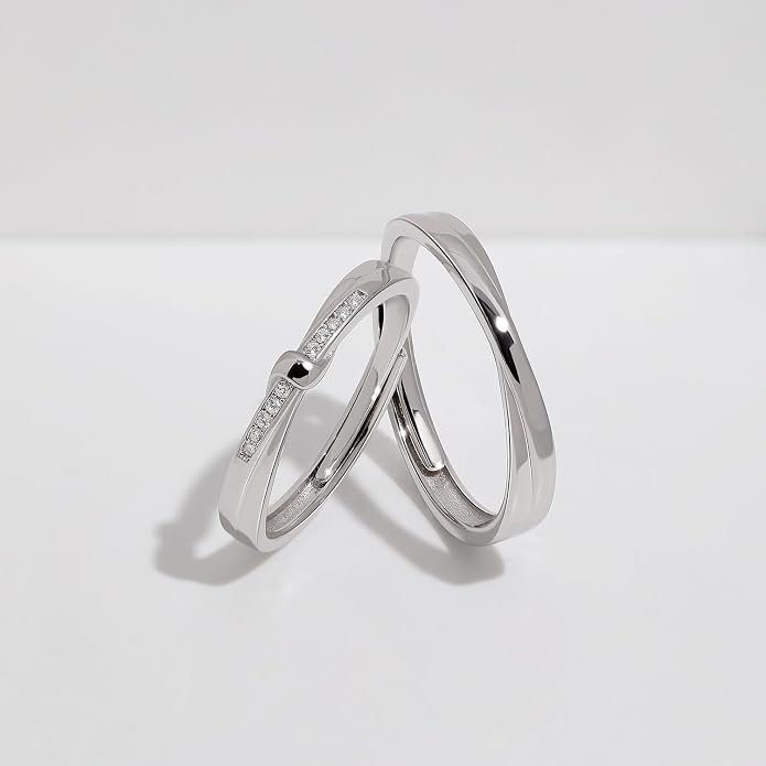Meissa 925 Sterling Silver Celtic Knot Ring for Couples 2 Pcs Couple Rings Handmade Matching Promise Rings Rings Size Adjustable Bridal Jewelry