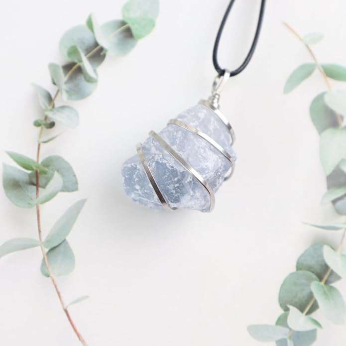 Natural Gemstone Pendant Necklace For Men & Women Spiritual Jewelry Wire Wrapped Gemstone Chakra Necklaces Real Stones For Him & Her