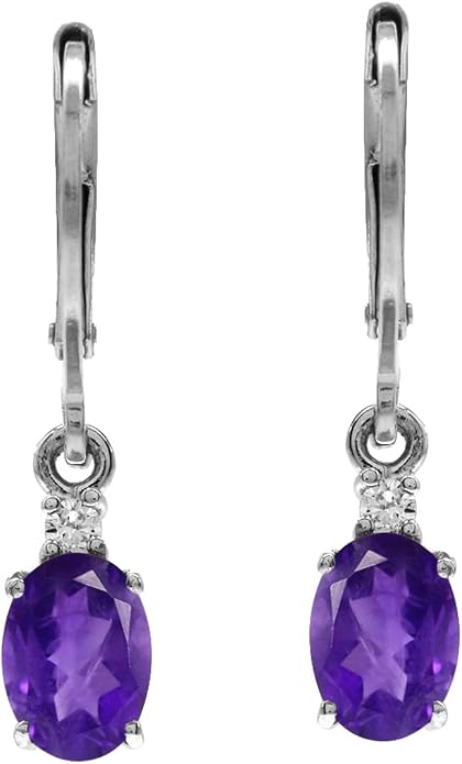 Silvershake White Gold Plated 925 Sterling Silver Leverback Earrings