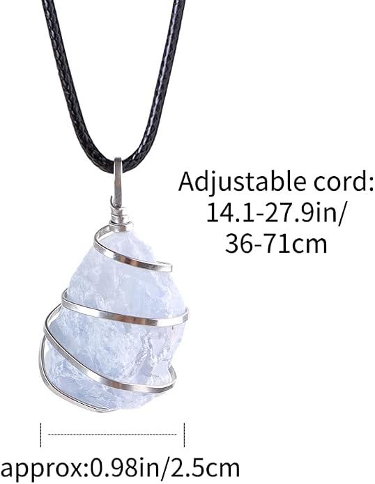 Natural Gemstone Pendant Necklace For Men & Women Spiritual Jewelry Wire Wrapped Gemstone Chakra Necklaces Real Stones For Him & Her