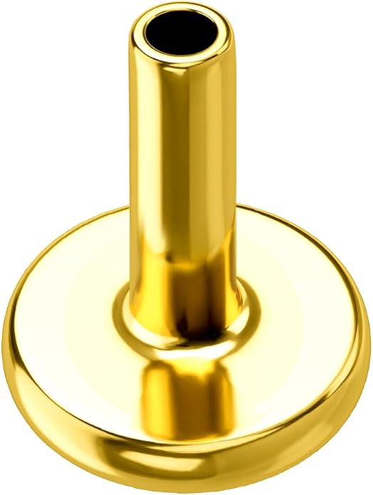 COCHARM 14K Solid Gold Helix Cartilage Tragus Earring Stud 16g Yellow Gold Threadless Tragus Cartilage Helix Conch Piercing Jewelry Flat Back Lip Labret Medusa Monroe Piercing Stud