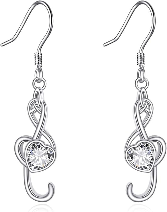 AOBOCO Abalone Shell Earrings for Women 925 Sterling Silver Airplane Celtic Knot Dangle Leverback Earrings Jewelry Mothers Day Birthday Gifts for Mom Friends