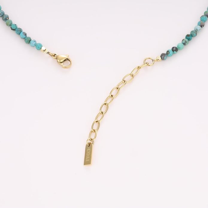 COAI 2mm & 3mm Danity Tiny Bead Necklace for Women, Stone Beaded Crystal Necklace for Women, Sodalite, Australian Jasper, Red Carnelian, Tourmaline, Amethyst, Turquoise Jewelry