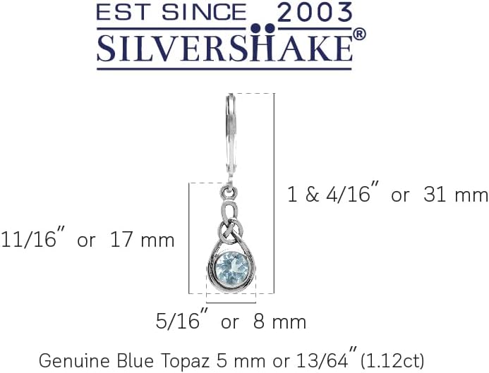 Silvershake Genuine Gemstone Irish Celtic Knot Drop Dangle Earrings