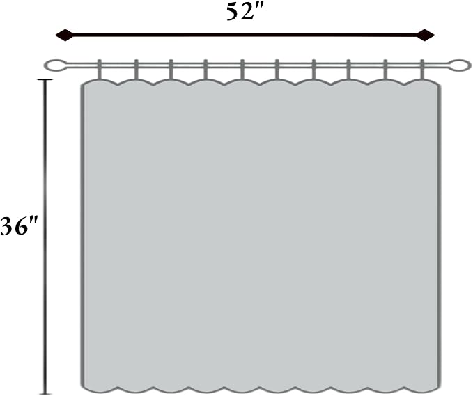 Hiasan Grommet Blackout Curtains for Bedroom, 52 x 36 Inches Long - Thermal Insulated & Light Blocking Window Curtains for Living Room, 2 Drape Panels Sewn with Tiebacks, Dark Grey