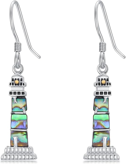 Midari Hummingbird/Butterfly/Lotus Earrings for Women 925 Sterling Silver Abalone Shell Animal Earrings Dangle for Women Abalon Moonstone Jewelry Gifts for Women Mom