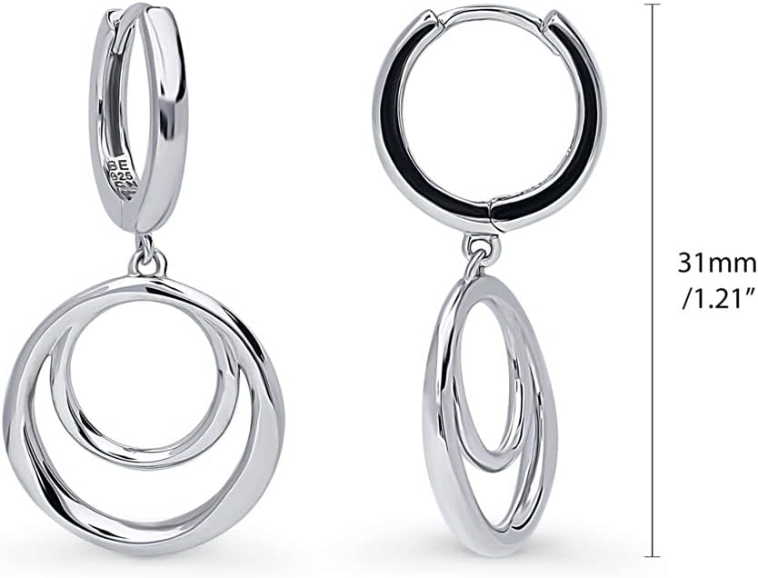 BERRICLE Sterling Silver Minimalist Dangle Earrings for Women, Gold Flashed Fish Hook/Leverback Drop Earrings - Trendy Design in Ball Bead, Bar, Teardrop, Treble Clef Music Note