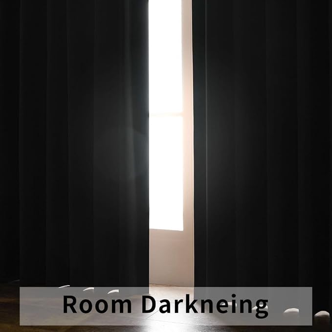 Joydeco 90 Inch Blackout Curtains for Bedroom, Thermal Insulated Black Out Curtains, Room Darkening Drapes for Living Room Window Rod Pocket Back Tab (W52 x L90 Inch, Red)