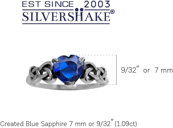 Silvershake 7MM Heart Shape 925 Sterling Silver Celtic Heart Knot Filigree Solitaire Promise Ring Jewelry for Women