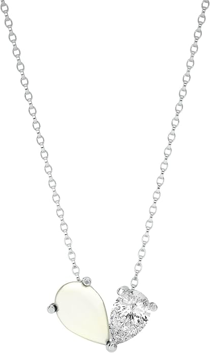 Birthstone necklace Double stone Heart Pendant Necklace 925 Sterling silver birthday, anniversary Personalised gift