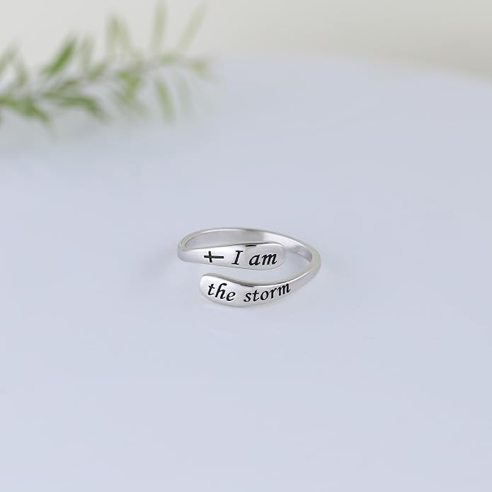 925 Sterling Silver Inspirational Adjustable Rings - Personality Encouragement Jewelry Gift For Women