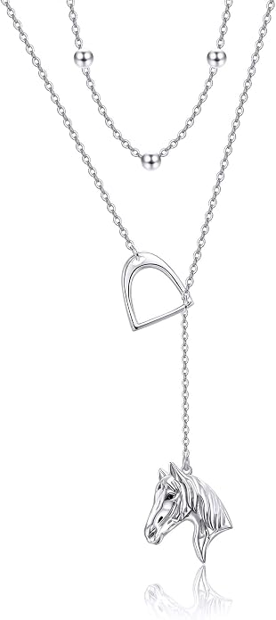 MONGAS Tree of Life/Infinity Cross/Lock and Key/Lotus/Hamsa/Horse/Strawberry/Opal/Lariat/Dragonfly/Heart/Violin Layered Necklace Sterling Silver for Women