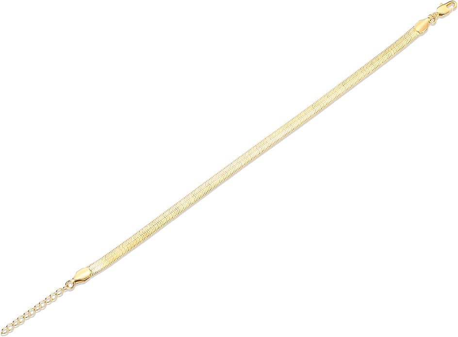 PAVOI 14K Gold Plated Chain Anklets for Women - Minimalist Link Chain Ankle Bracelet - Dainty Gold Anklets for Women - Trendy Summer Beach Jewelry Gifts - Snake, Figaro, Mariner, Paperclip, Beaded