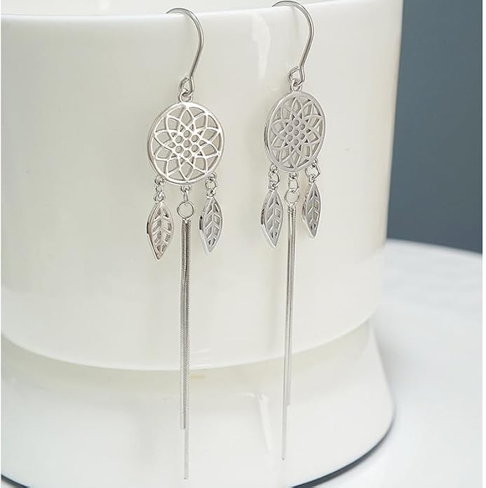 Sterling Silver Big Drop Earrings 925 Tassel Linear Ear Hanging Shimmering Fan Statement Teardrop Earrings - Designer Multi-Style Statement Exquisite Trendy Upscale Chandelier Dangle Earrings Jewelry Gift for Women