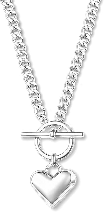 Zeffy Cute Heart Necklace 18k Gold/Silver Plated Tiny Heart Pendant Choker Necklaces Gold Love Heart Chain Necklace for Women Dainty Gold Jewelry Valentines Day Gifts for Women Girls Teen Girls