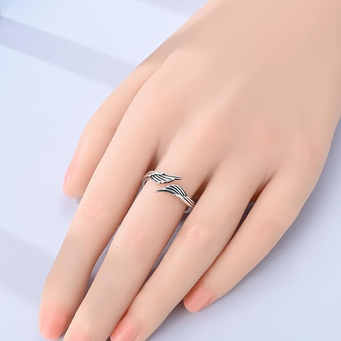925 Sterling Silver Adjustable Open Rings for Women with Snake, Evil Eye or Bee Designs, Dainty Stackable Thumb Finger Rings, Gold Silver Ring Jewelry Gift for Mujer, Size 6-9