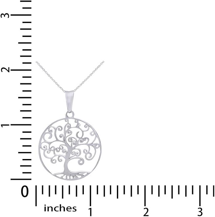 Jewel Zone US Tree of Life Filigree Pendant Necklace 14k Gold Over Sterling Silver
