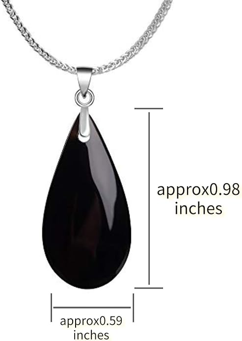 iSTONE 925 Sterling Silver Natural Crytral for Womens Pendant Necklace, Gemstone Birthstone with 17.8" Silver Chain Ladies