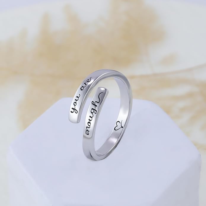 925 Sterling Silver Inspirational Rings for Women Hope Rings Encouragement Jewelry