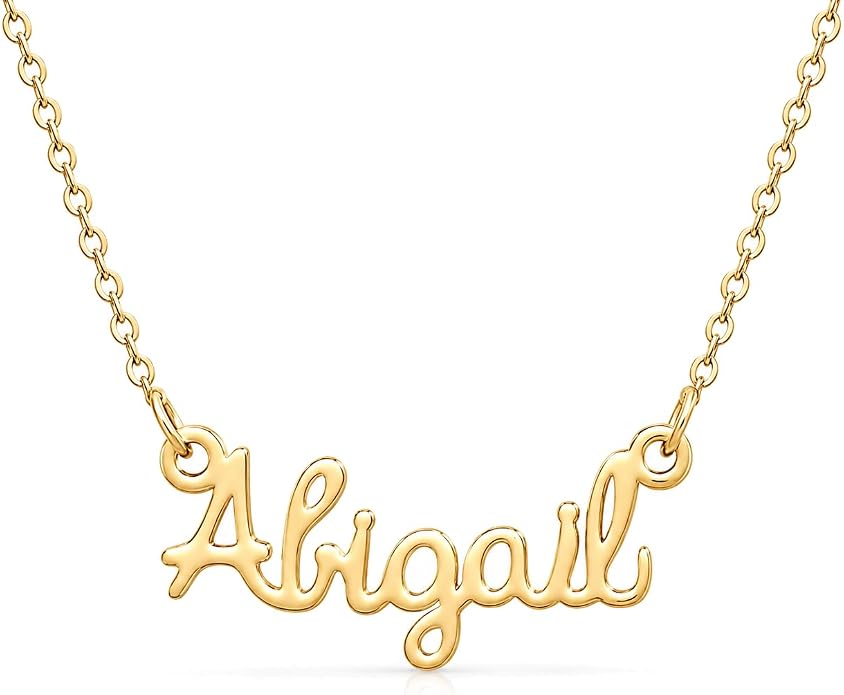 MOMOL 18K Gold Plated Stainless Steel Name Necklace Personalized Custom Name Necklace Customized Nameplate Necklace for women