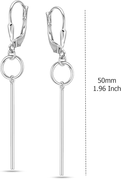 LeCalla 925 Sterling Silver Teardrop Dangle Earrings for Women | Lightweight Vertical Drop Dangle Earrings | Minimalist Dangling Earring Jewelry Gifts for Women