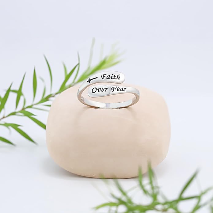 925 Sterling Silver Inspirational Adjustable Rings - Personality Encouragement Jewelry Gift For Women