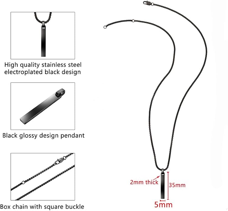 Geoffrey Beene Simple Customizable 3D Vertical Bar Pendant Necklace