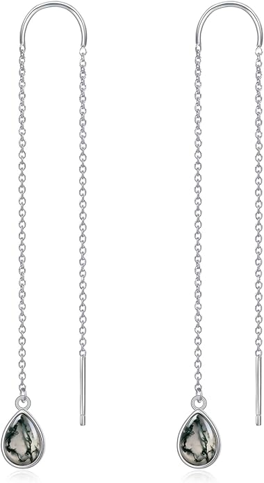 Teardrop Earrings Threader Earrings 925 Sterling Silver Droplet Jewelry Drop Dangle Long Charm Earrings for Women Girls Birthday Gifts