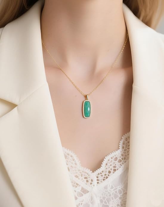 Natural Gemstone New Beginnings Birthday Graduation Gifts 925 Silver Jewelry Plated with 18K Gold Protection Necklace for Women