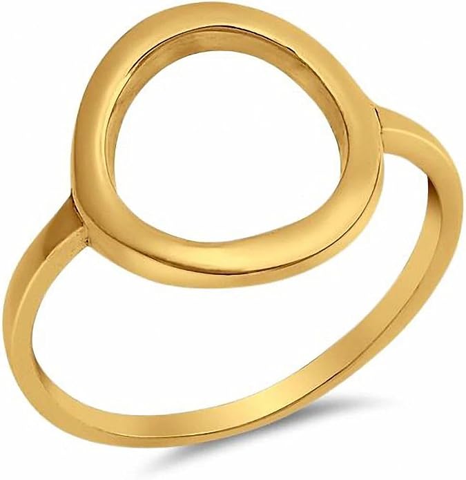 Karma Open Circle Ring in Gold Vermeil and Sterling Silver statement ring