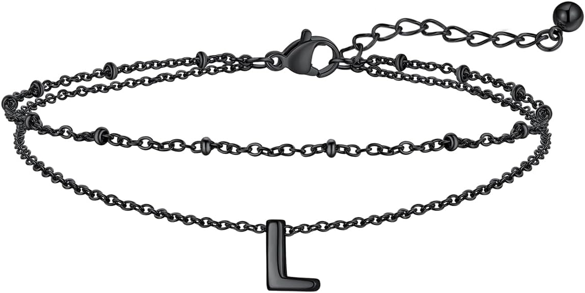 FaithHeart Initial Ankle Bracelets for Women, Waterproof 14k Gold Plated Initial Anklets Non Tarnish Stainless Steel Cute Layered Anklet Summer Beach Jewelry