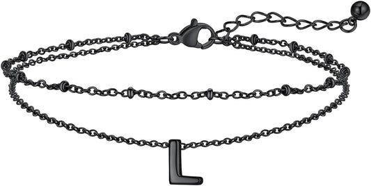 FaithHeart Initial Ankle Bracelets for Women, Waterproof 14k Gold Plated Initial Anklets Non Tarnish Stainless Steel Cute Layered Anklet Summer Beach Jewelry