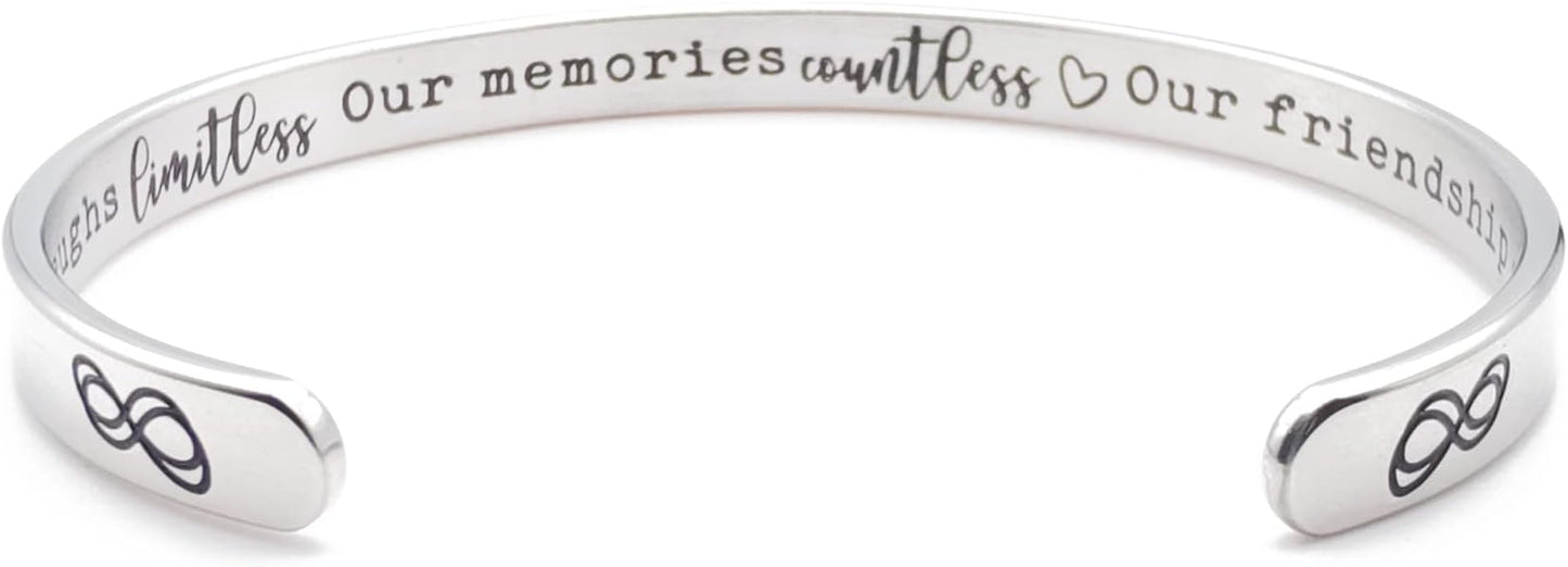 Dczosily Inspirational Bracelets for Women Stainless Steel Cuff Bracelet Engraved Jewelry Motivational Bangles Personalized Gifts for Best Friend/Mom