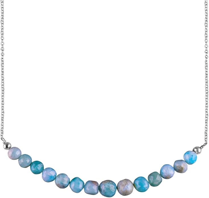 Natural Gemstone Dainty Pendant Necklace for Women Handmade Crystal Jewelry 925 Sterling Silver 18 Inch Chain Healing Chakra Christmas Birthday Gift for Her