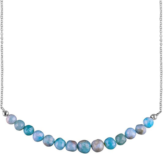 Natural Gemstone Dainty Pendant Necklace for Women Handmade Crystal Jewelry 925 Sterling Silver 18 Inch Chain Healing Chakra Christmas Birthday Gift for Her