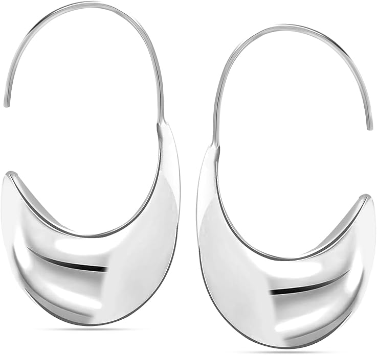 LeCalla 925 Sterling Silver Drop Ear Cuffs Earrings | Lightweight Threader Wire Shaped Teardrop Dangle Earring for Women | Hypoallergenic Piercing Gifts for Her