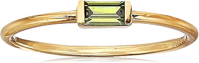 Amazon Essentials 18K Yellow Gold Plated Sterling Silver Cubic Zirconia Fashion Stackable Ring